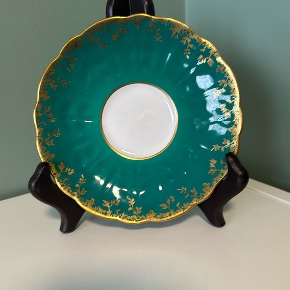 Aynsley teacup saucer 2468 turquoise - Picture 1 of 4